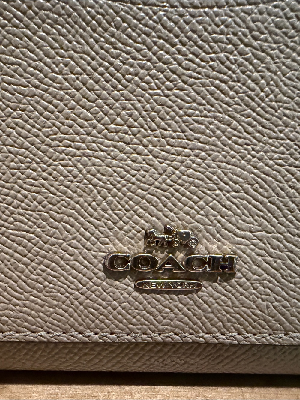 Coach Metallic Silver Zip-Around Wallet with Front Card Slot - Picture 2 of 5